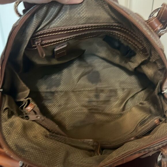 MC Madi Claire Brown Bi Color Crocodile Embossed 
Heart Keychain Shoulder Bag - Picture 10 of 11